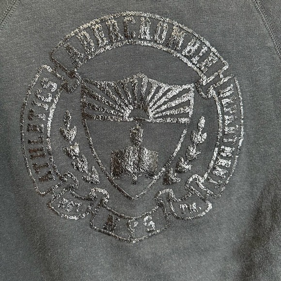 VTG. Abercrombie &‎ Fitch Sweatshirt Long Sleeve V-neck Women’s M Academia Black - Picture 2 of 7